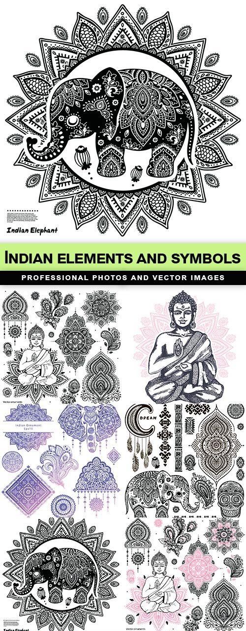Indian elements and symbols - 7 EPS