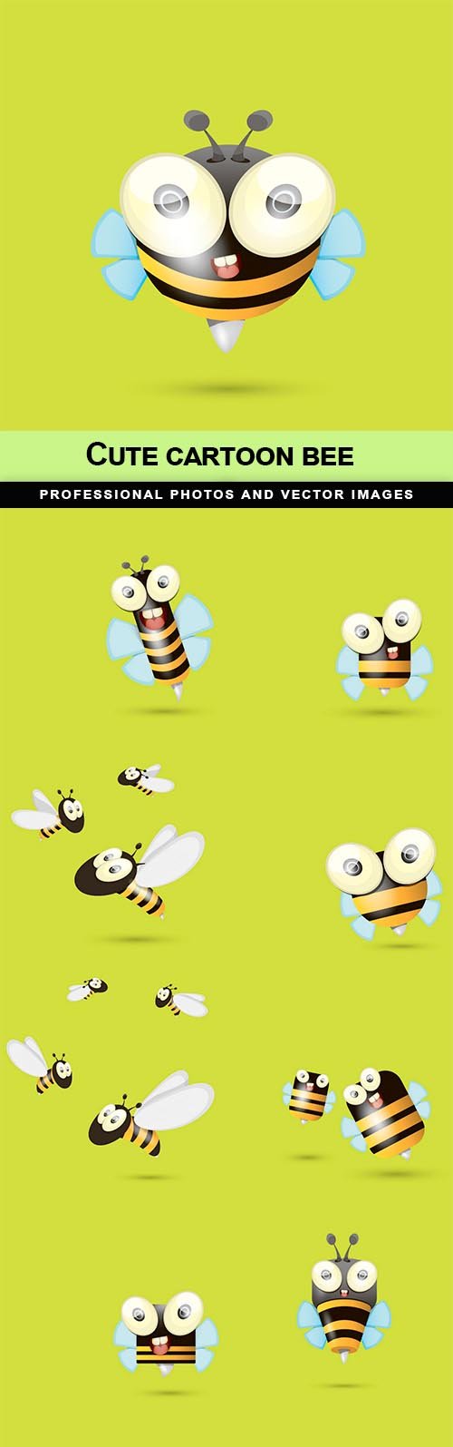 Cute cartoon bee - 16 EPS