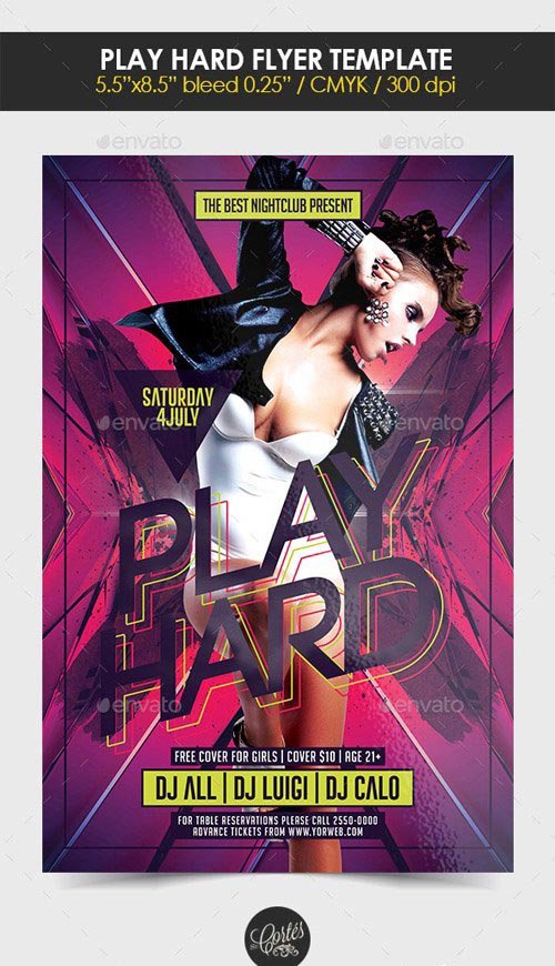 Play Hard Flyer Template