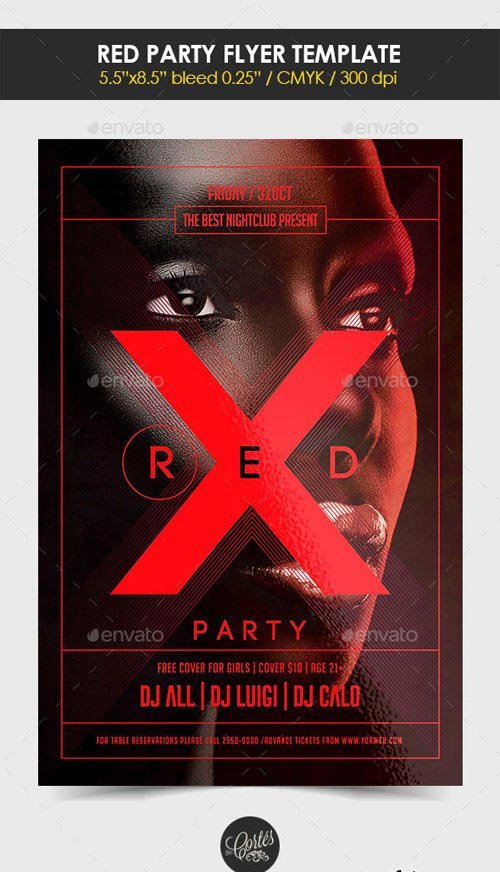 Red Party Flyer Template