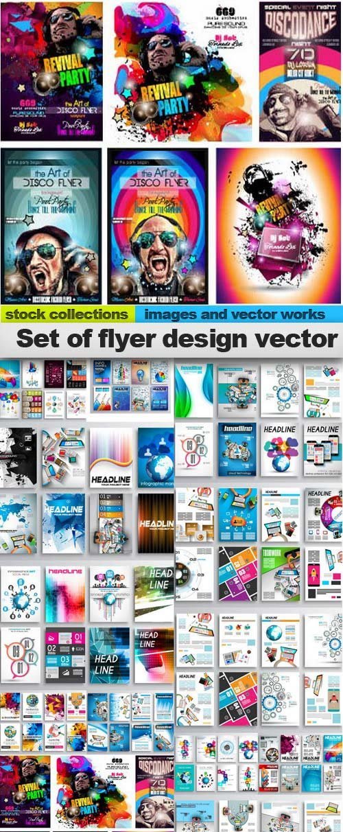 Set of flyer design vector, 15 x EPS