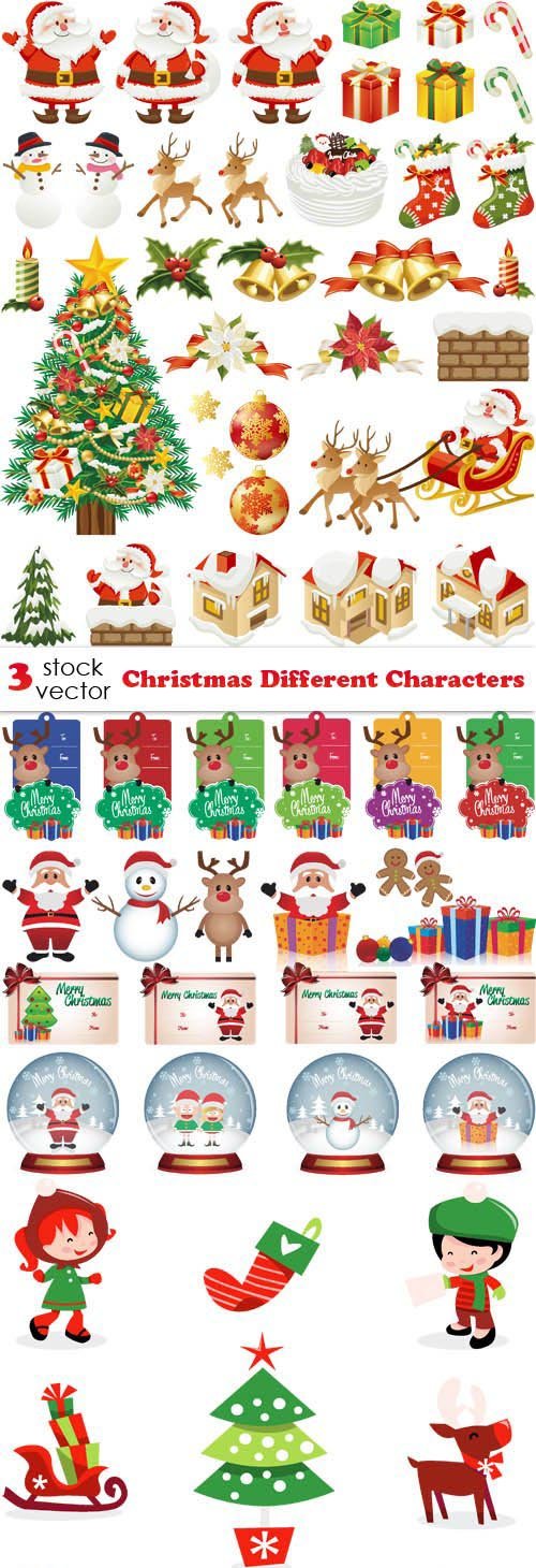 Vectors - Christmas Different Characters
