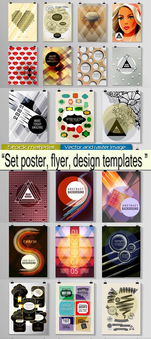 Vector selection of posters, flyer and design templates