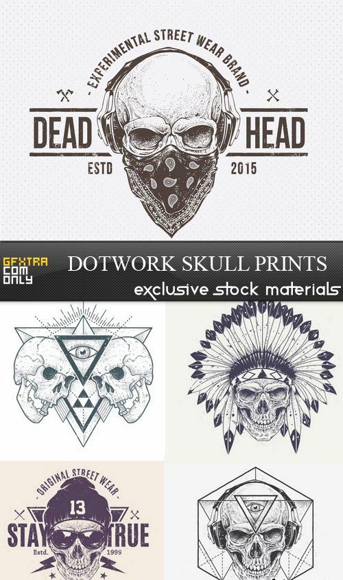 Dotwork Skull Prints