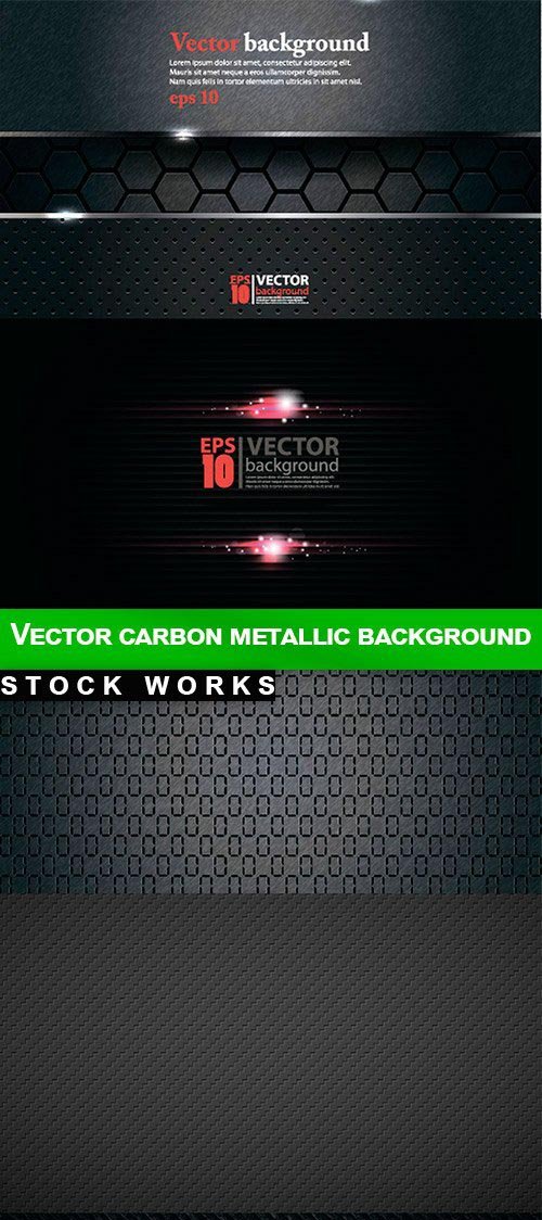 Vector carbon metallic background - 7 EPS