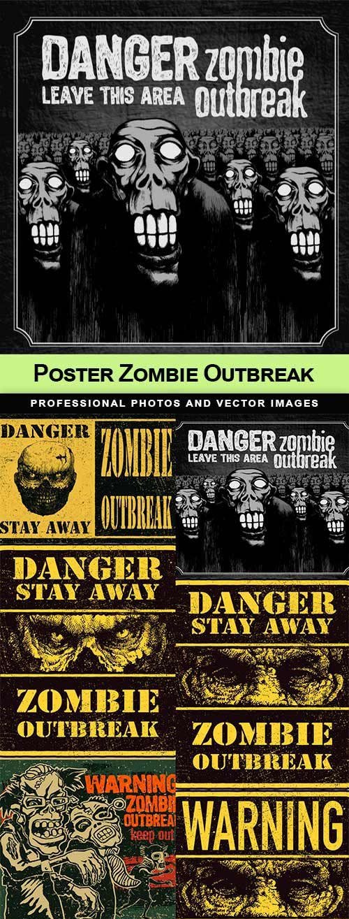 Poster Zombie Outbreak - 12 EPS