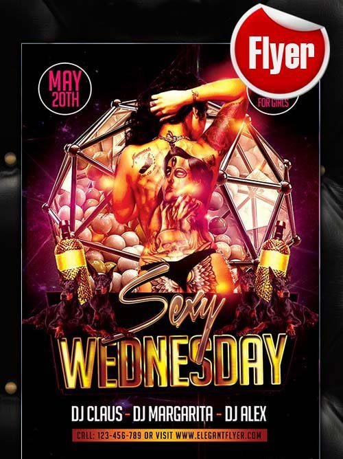 Sexy Wednesday Flyer Template + Facebook Cover