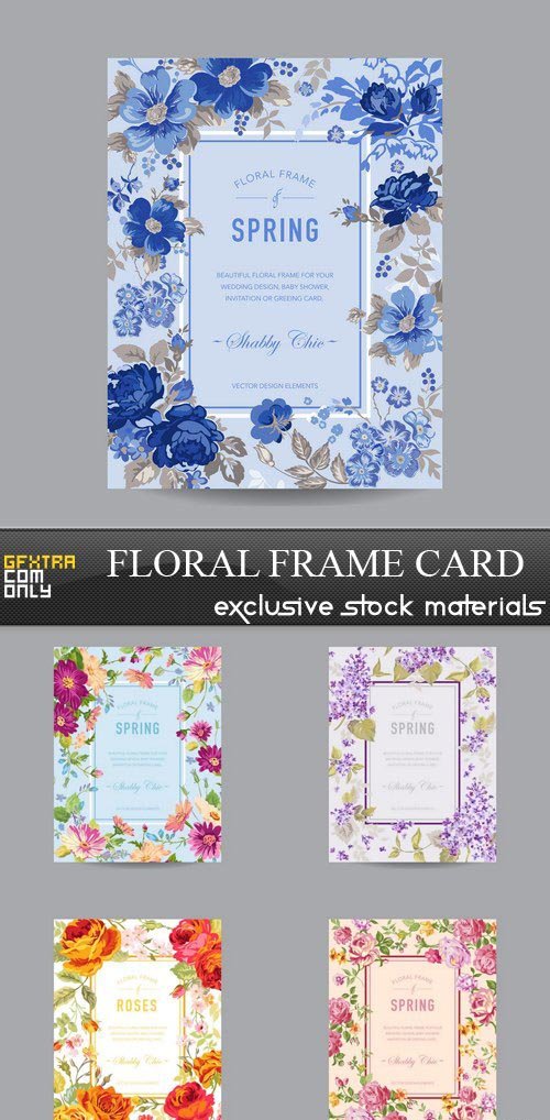 Floral Frame Card - 5xEPS