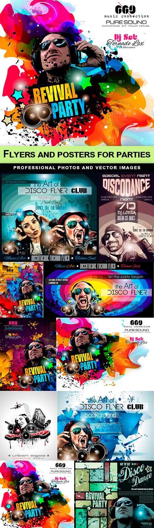 Flyers and posters for parties - 15 EPS