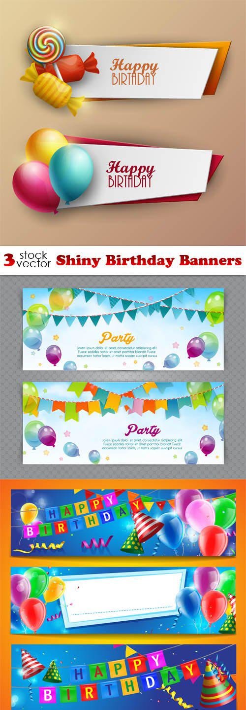 Vectors - Shiny Birthday Banners