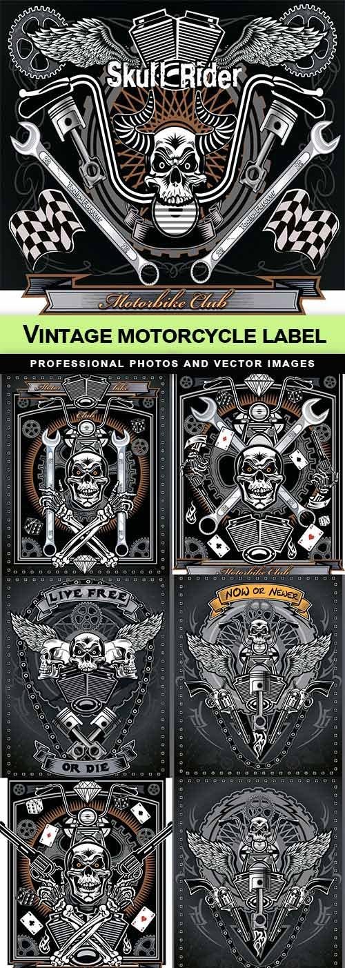 Vintage motorcycle label - 15 EPS