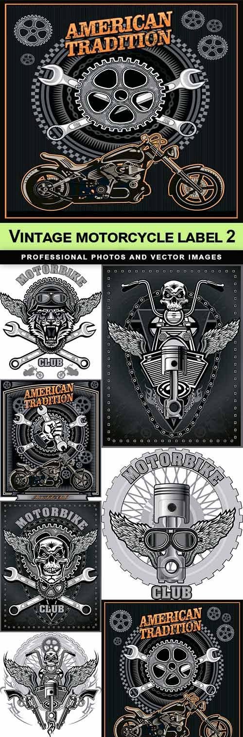 Vintage motorcycle label 2 - 15 EPS