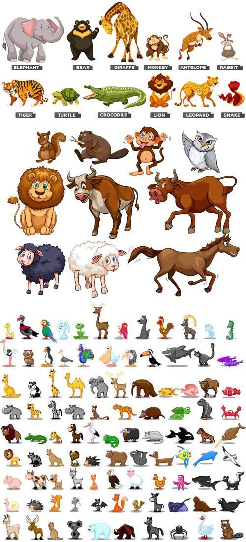 Cartoon animals - Vectors