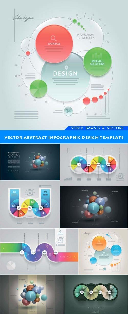 Vector abstract infographic design template 11X EPS