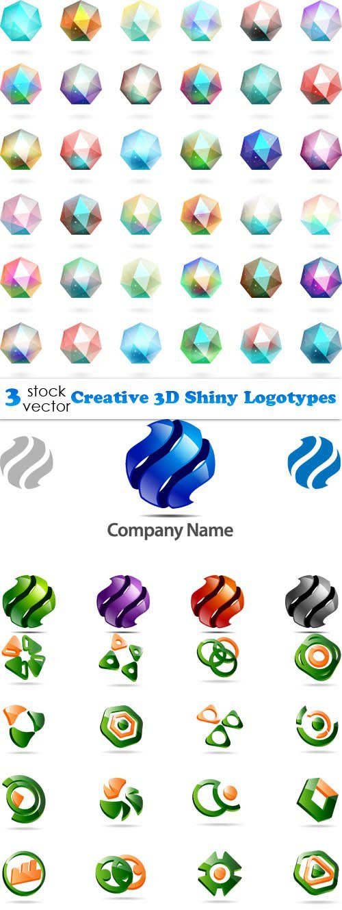 Vectors - Creative 3D Shiny Logotypes