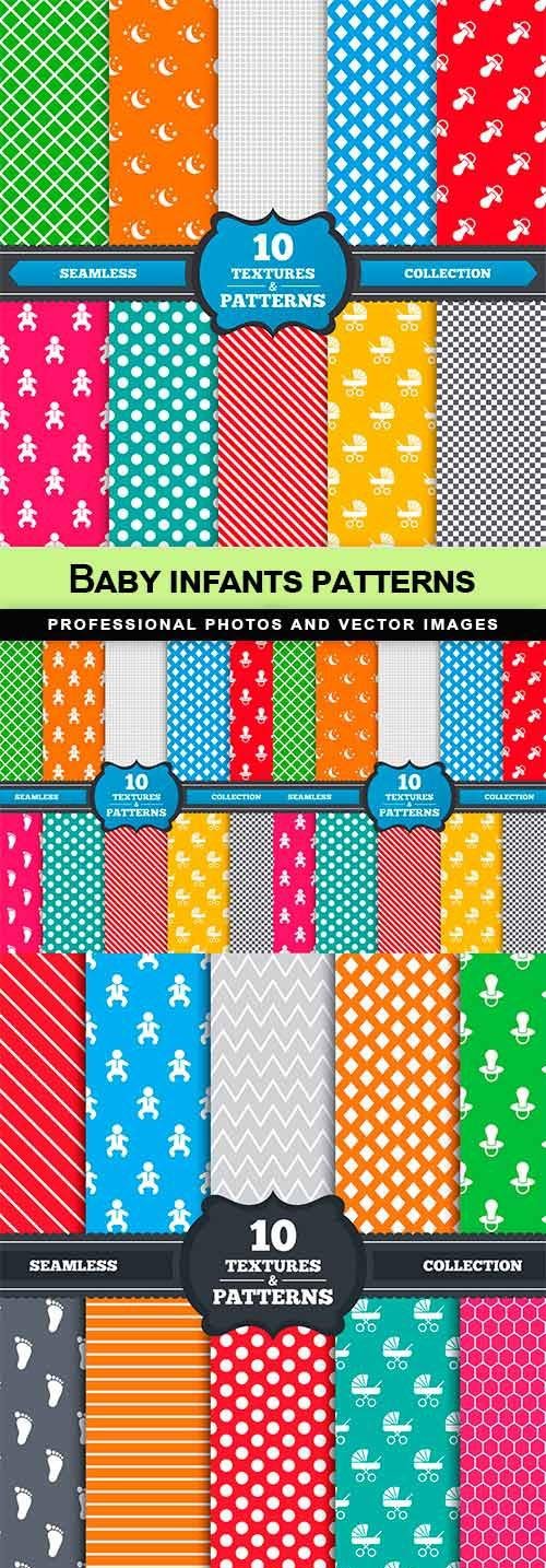 Baby infants patterns - 5 EPS
