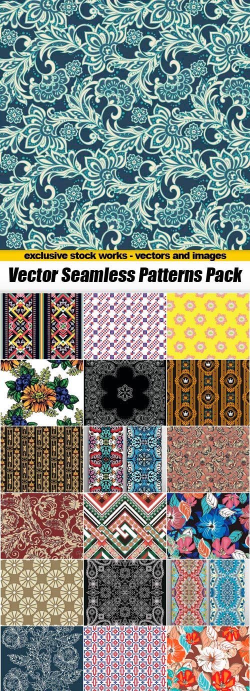 Vector Seamless Patterns Pack - 27x EPS
