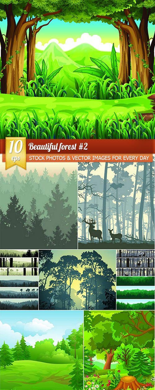 Beautiful forest 2, 10 x EPS
