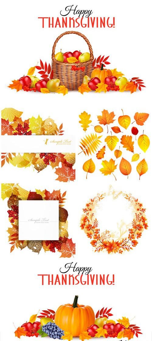 Happy thanksgiving background, autumn backgrounds vector