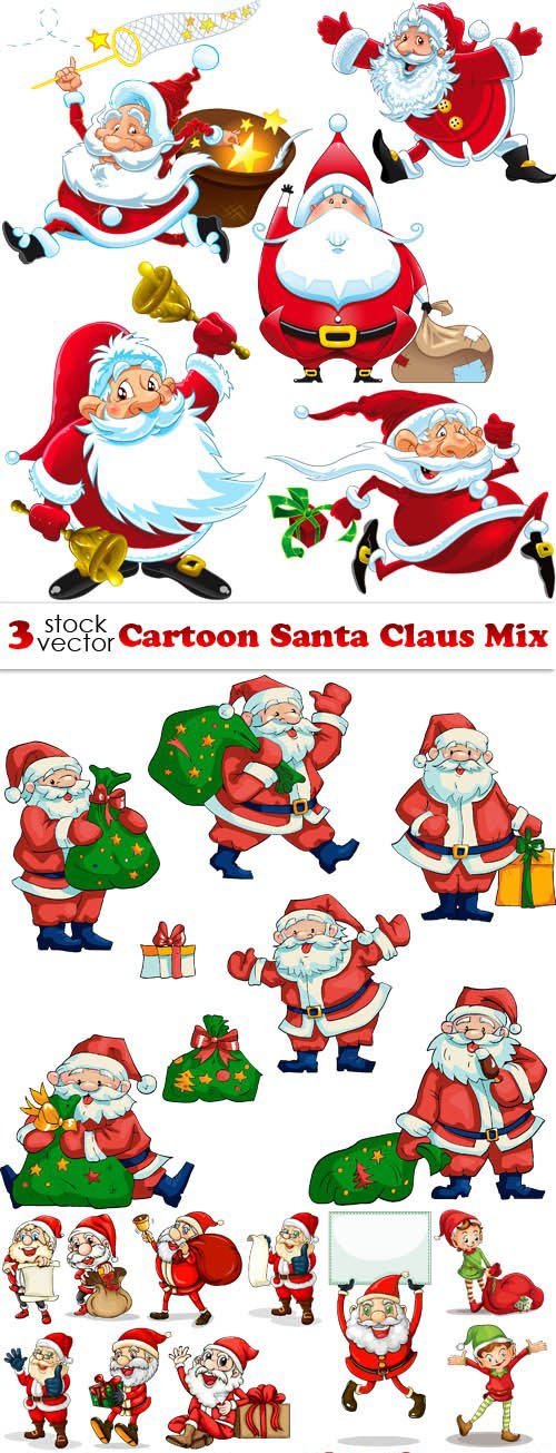 Vectors - Cartoon Santa Claus Mix