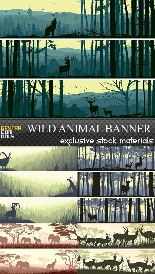 Wild animal banner - 5xEPS