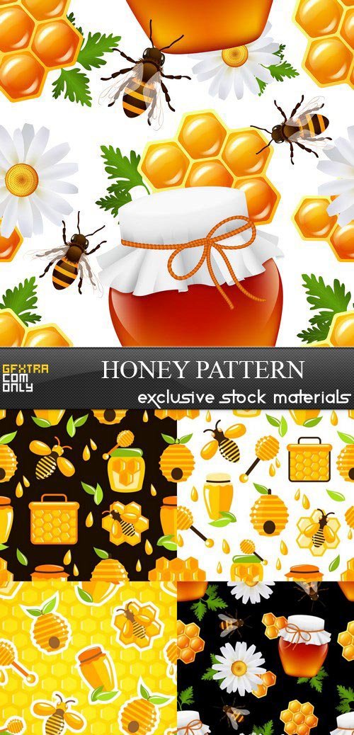 Honey Pattern - 5xEPS