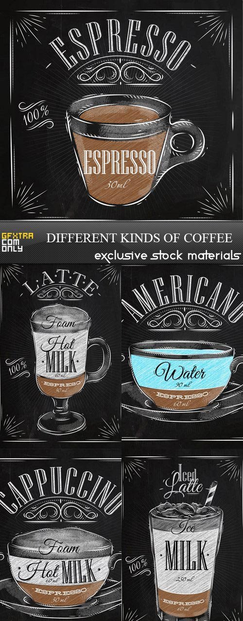 Different kinds of Coffee - 5xEPS