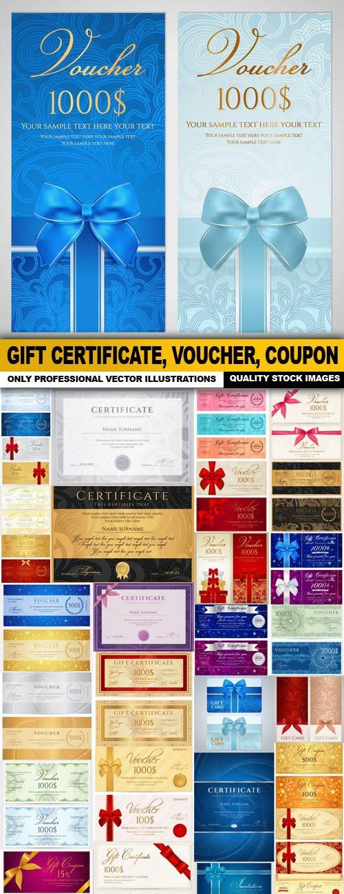 Gift Certificate, Voucher, Coupon - 30 Vector
