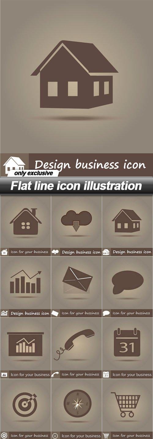 Flat line icon illustration - 17 EPS
