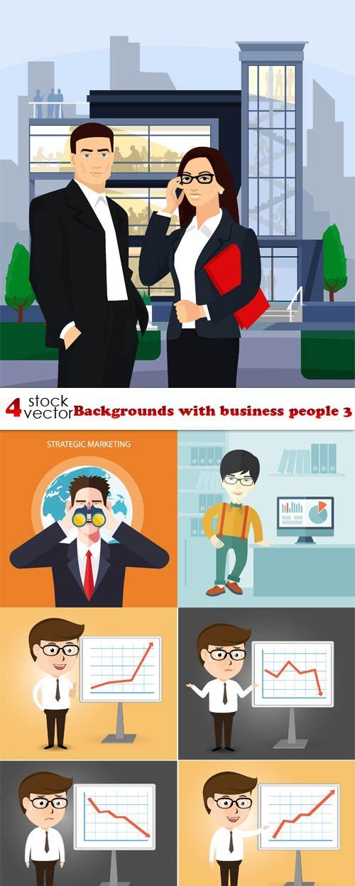 Vectors - Backgrounds with business people 3