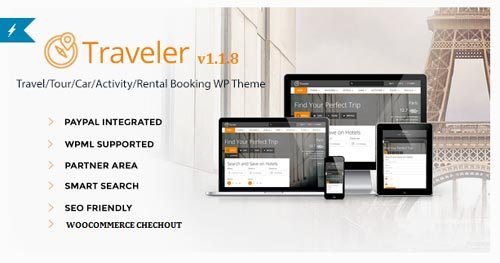 ThemeForest - Traveler v1.1.8 - Travel/Tour/Booking WordPress Theme - 10822683