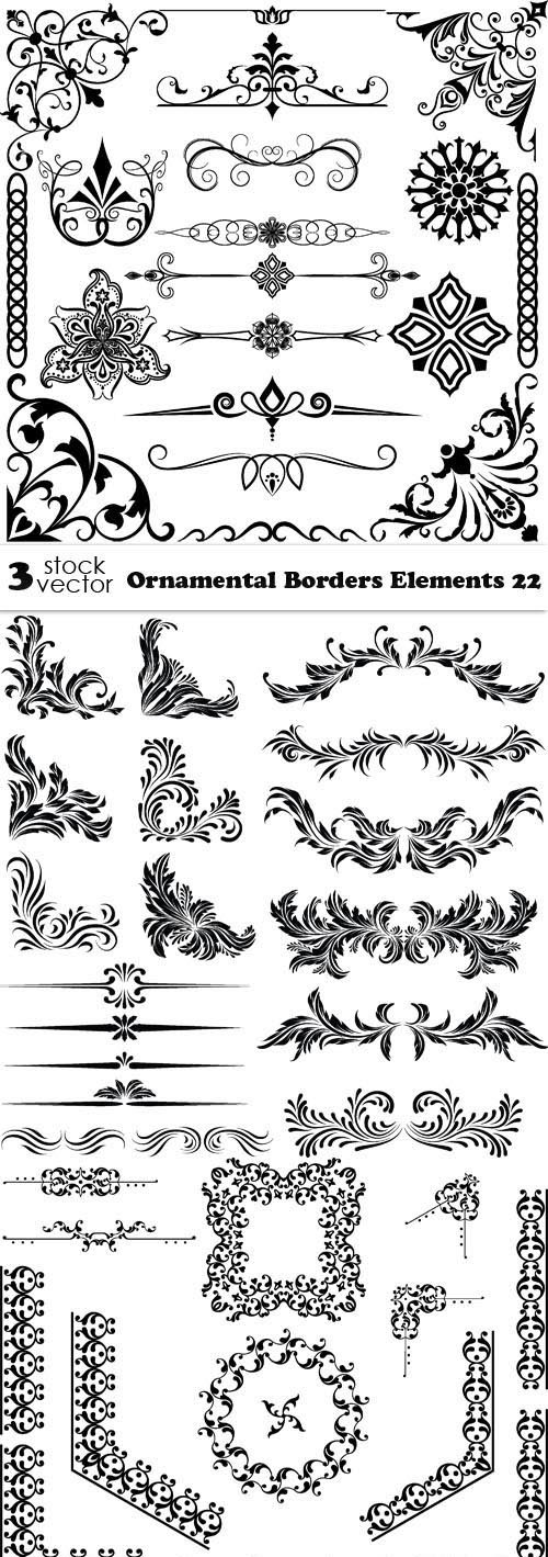 Vectors - Ornamental Borders Elements 22