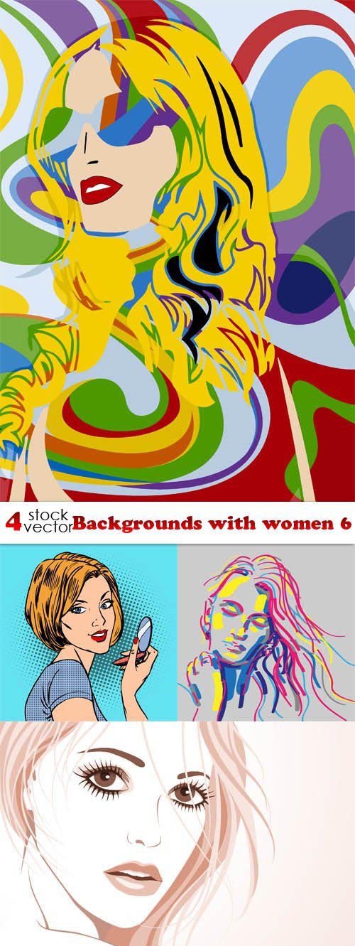 Vectors - Backgrounds with women 6