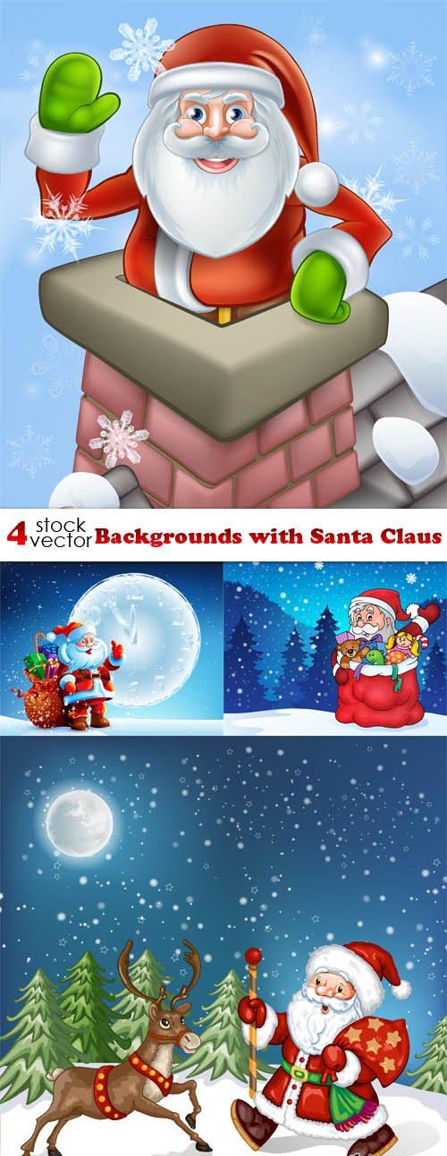 Vectors - Backgrounds with Santa Claus