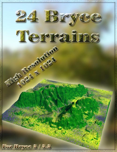 24 High Resolution Terrains for Bryce 5.5