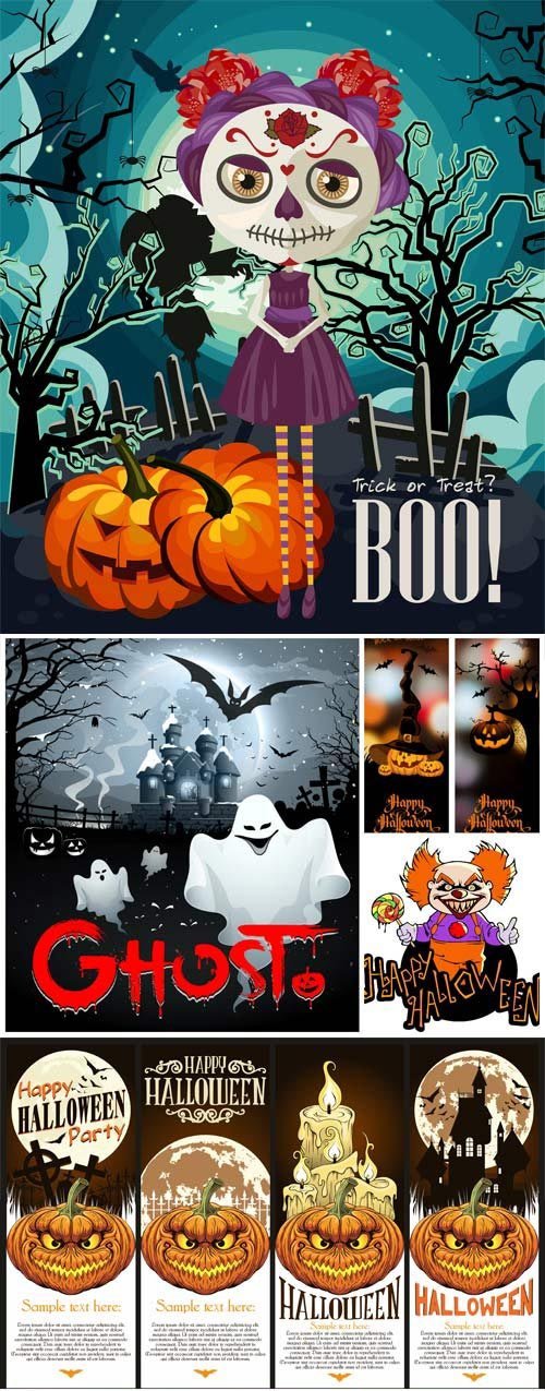 Halloween, posters, backgrounds vector