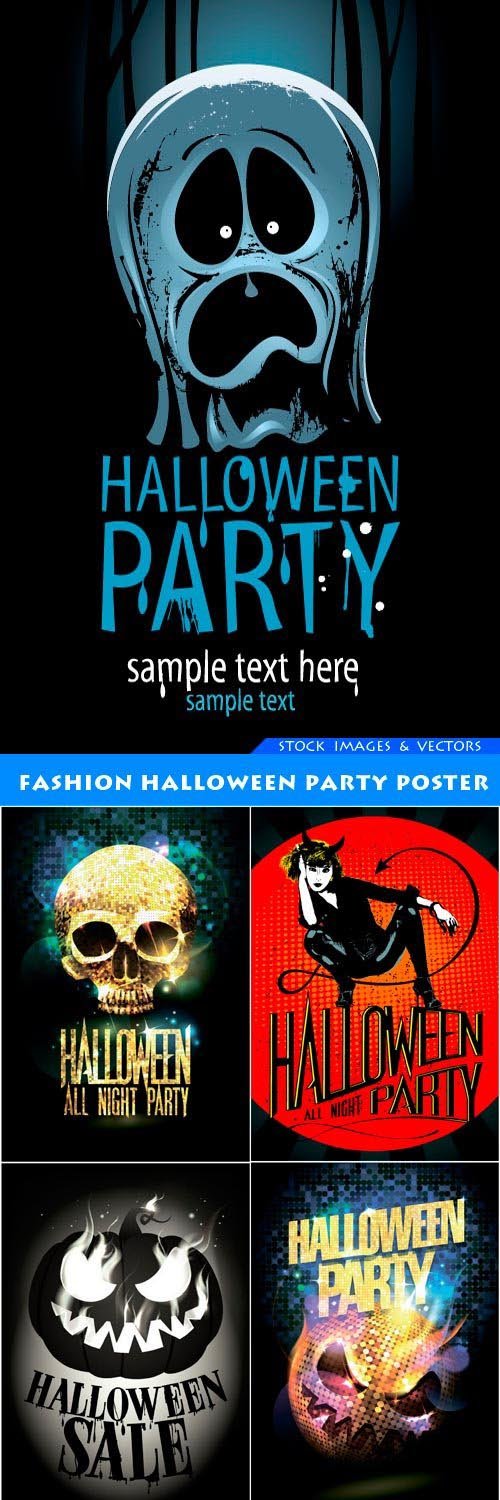 Fashion halloween party poster 7X EPS