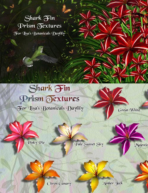 Sharkfin Prism Textures for Lisa's Botanicals Daylily