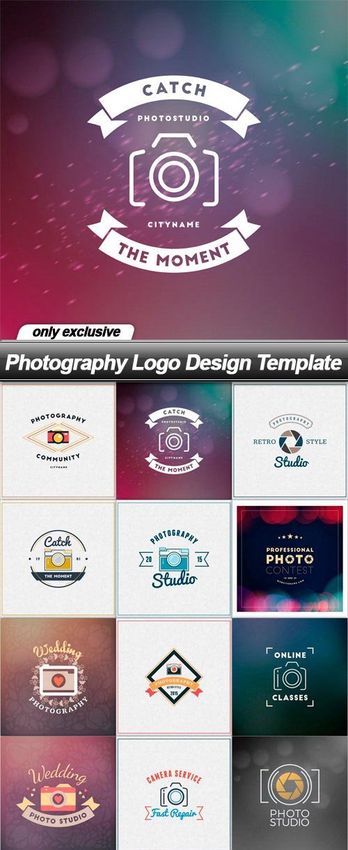 Photography Logo Design Template - 15 EPS