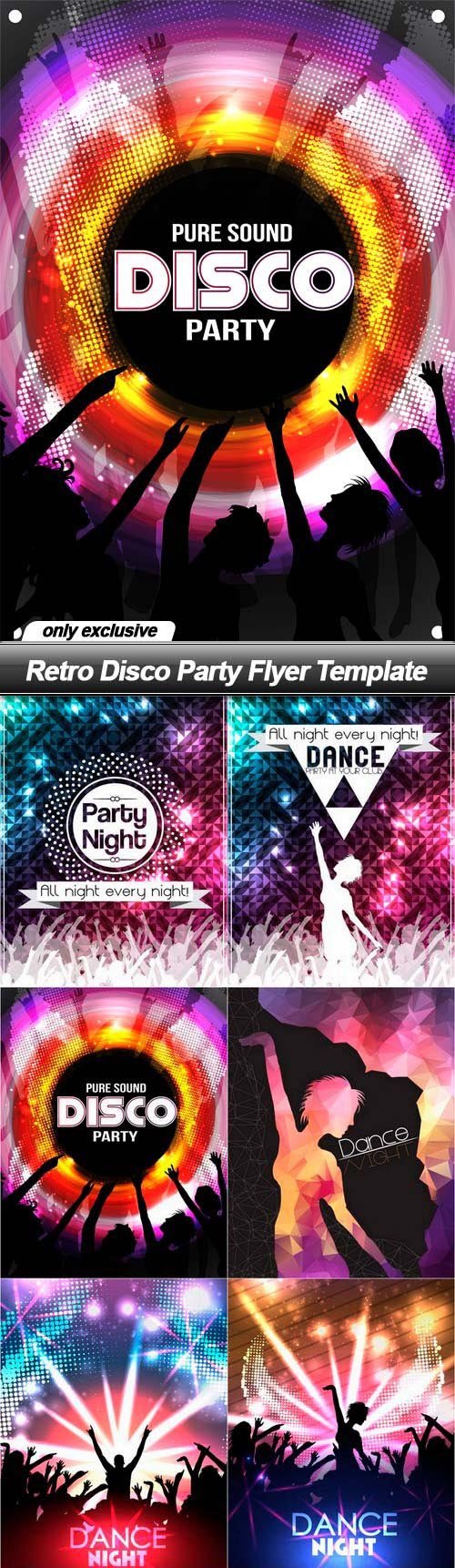 Retro Disco Party Flyer Template - 10 EPS