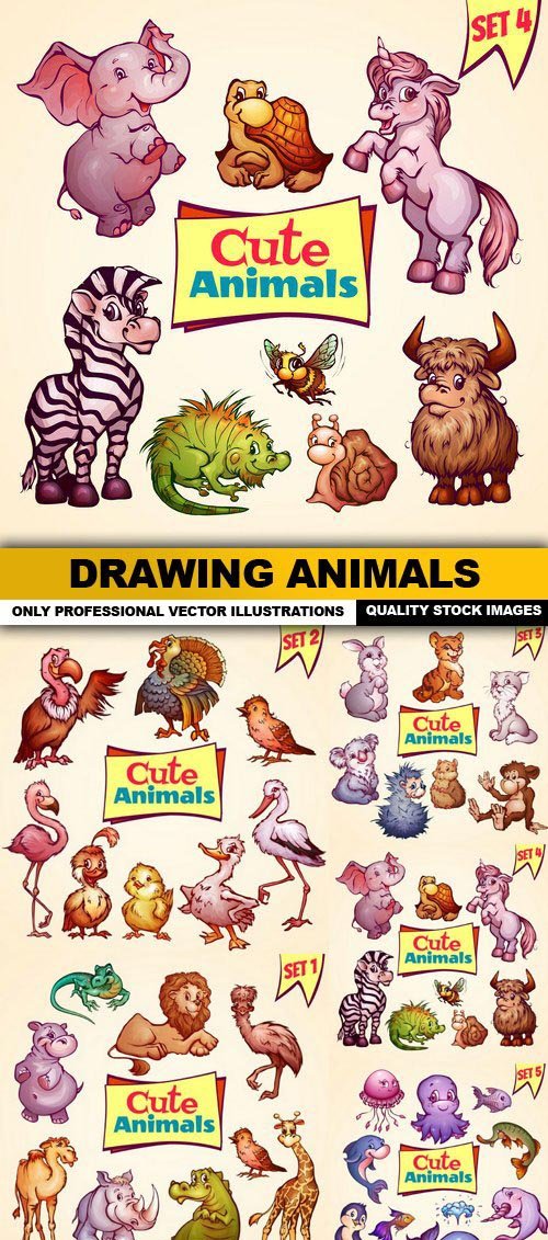 Drawing Animals - 5 Vector