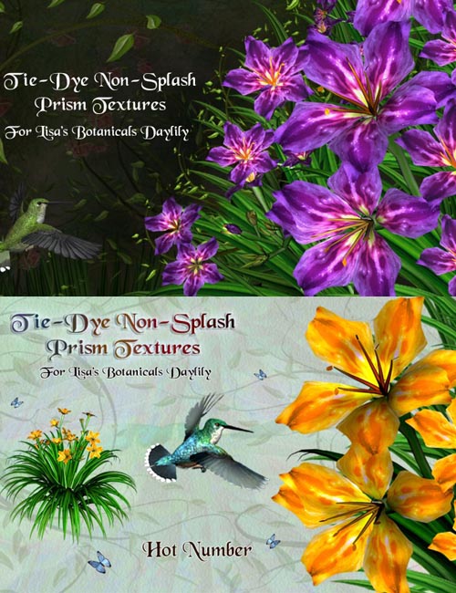 Tie-Dye Non-Splash Prism Textures for Lisa's Botanicals Daylily
