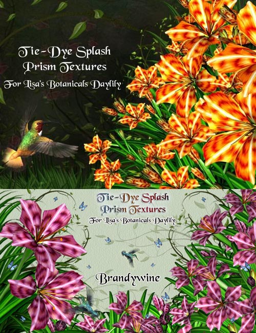 Tie-Dye Splash Prism Textures for Lisa's Botanicals Daylily