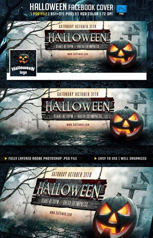 GraphicRiver - Halloween Facebook Cover v3 12944753