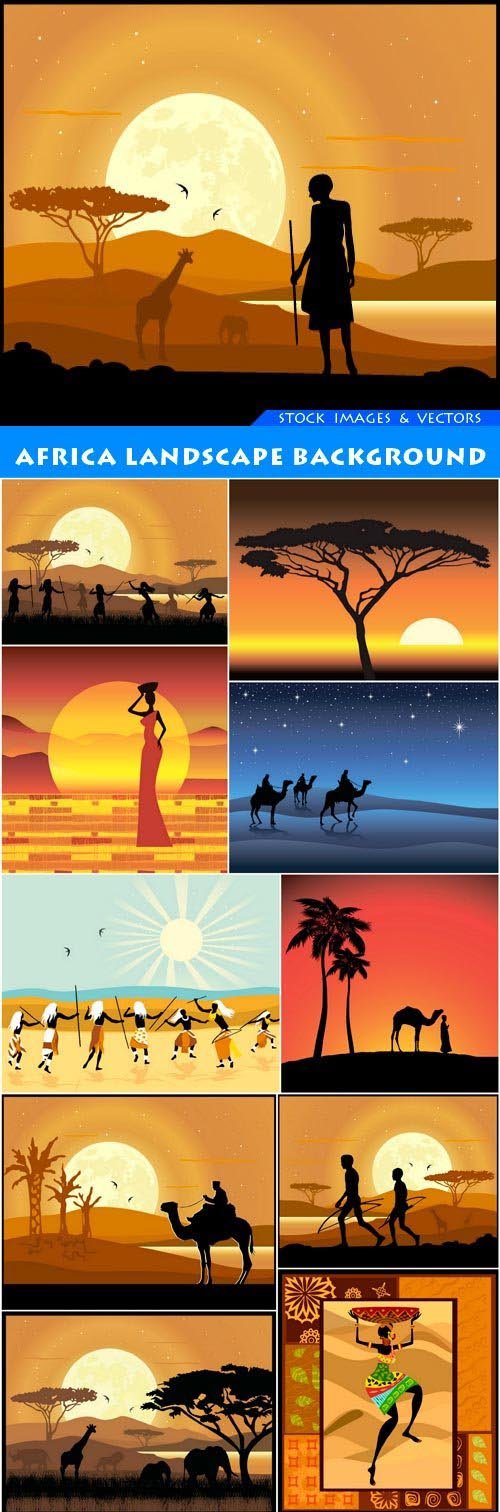 Africa landscape background 12X EPS