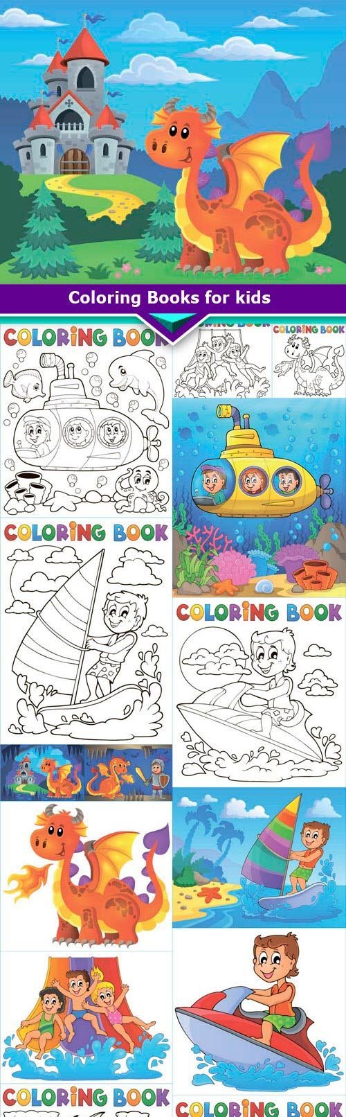Coloring Books for kids 17x EPS