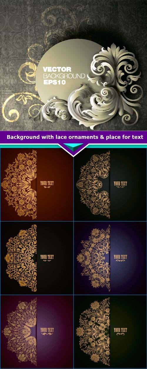 Background with lace ornaments & place for text 9x EPS