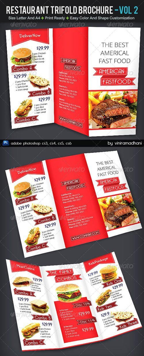 GraphicRiver - Restaurant TriFold Brochure | Volume 2