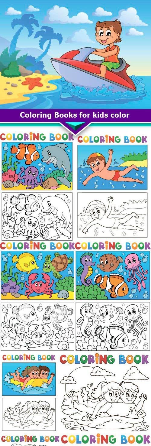 Coloring Books for kids color 10x EPS
