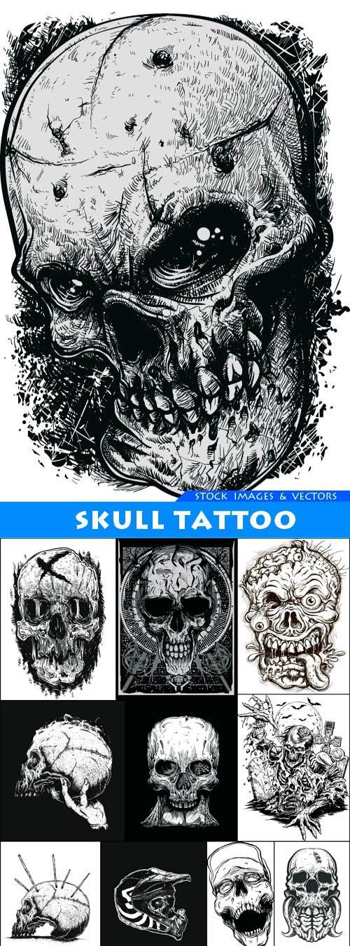 Skull Tattoo 13X EPS